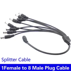 HKIXDISTE New Arrived High Quality 8 Ways Splitter DC Power Cable Extension Cord For Secuirty System Camera CCTV Power Cord