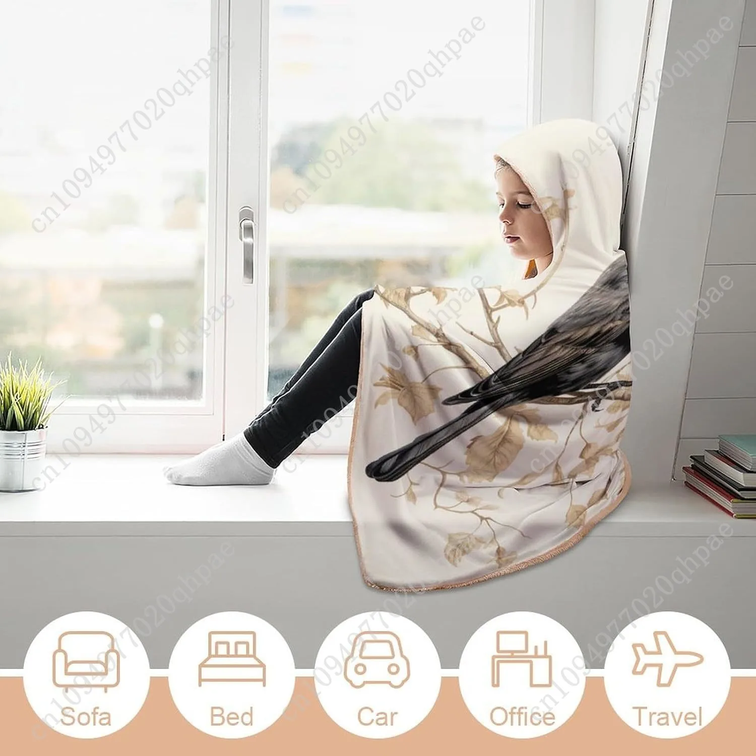 بطانية هوديي مريحة رمي البطانيات مزرعة الديك خمر نمط دافئ محبوب شتاء دافئ الصوف هود المعطف عباءة الرأس #6