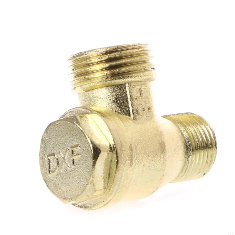 

U6XC Male Thread 3 Way Metal Air Compressor Check for Valve Gold Tone