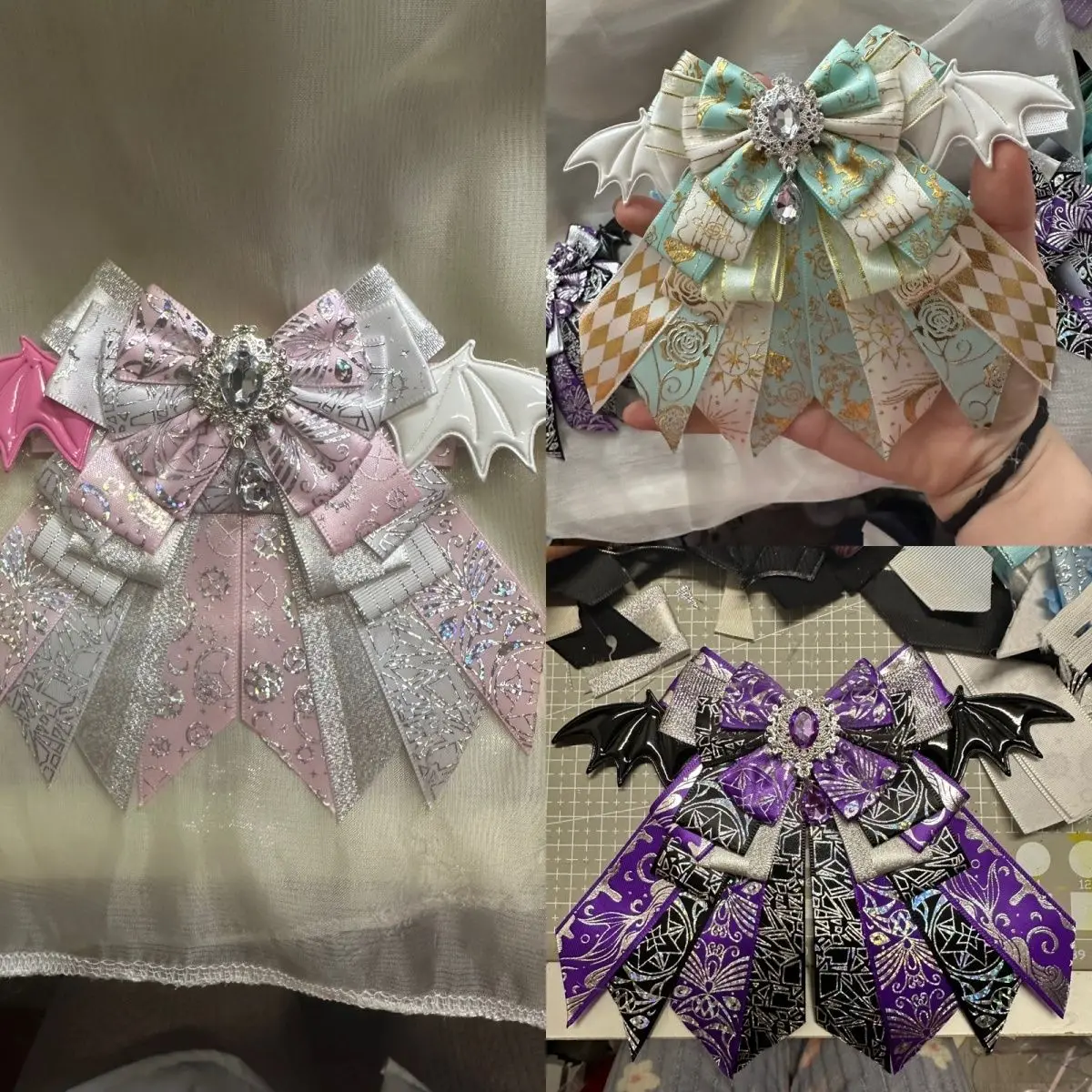 

Роскошные галстуки-бабочки в стиле Лолиты, шпилька, крылья, стразы, банты, аниме, сумка, подвеска, концертная ручная лампа, аксессуары, женский воротник, цветы