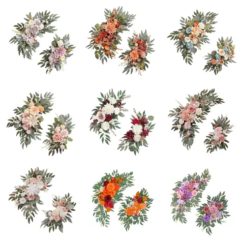 인공 결혼식 꽃 걸이식 화환 환영 사인 배경 장식, 가짜 꽃 창 디스플레이 꽃, 35-37cm, 2 개 Best5 인공 결혼식 꽃 걸이식 화환 환영 사인 배경 장식, 가짜 꽃 창 디스플레이 꽃, 35-37cm, 2 개 Best5