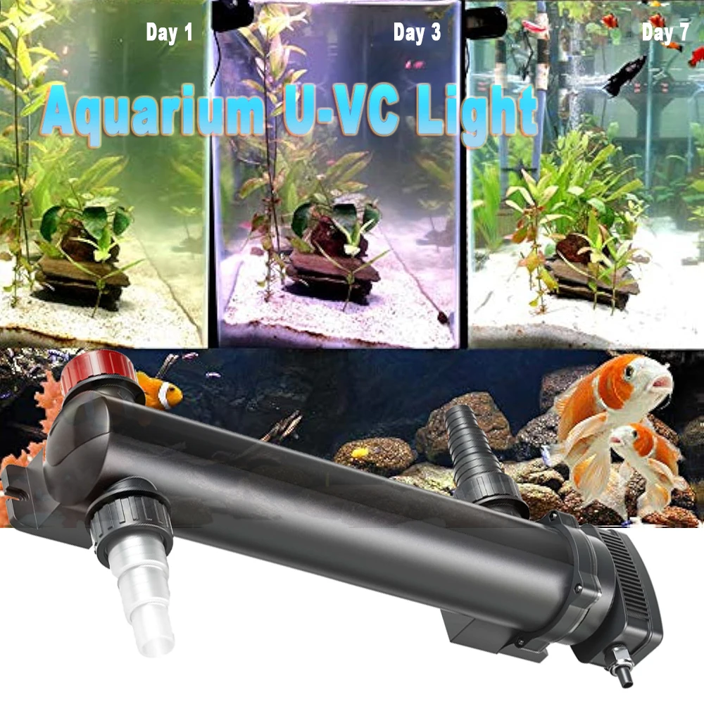 

Aquarium UV Light Fish Tank Algae Removal Sterilization Lamp 220V Fish Tank Water Purification Lighting Aquariums Accessories