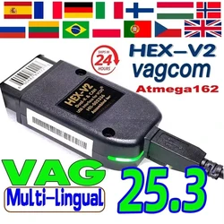 2025 VCDS 25.3 VAG Scanner Tool Cable OBD2 Diagnostic Multi-Language HEX V2 Wesheu VCDS VAG COM For Audi SKODA VW Car