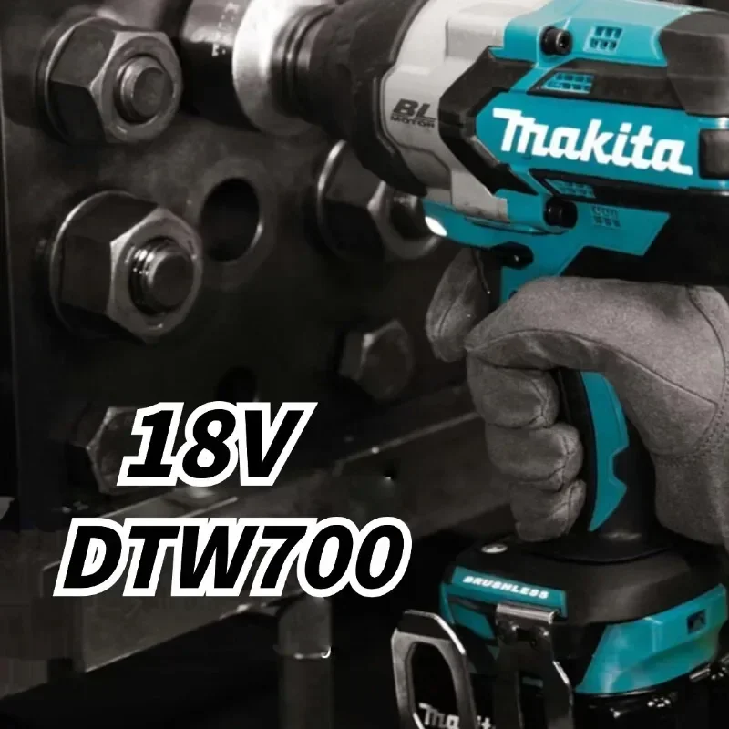 New Makita DTW700 1800 N.M Torque Brushless Electric cordless Impact Wrench 1/2 In Lithium-Ion Battery For Makita 18V 2024