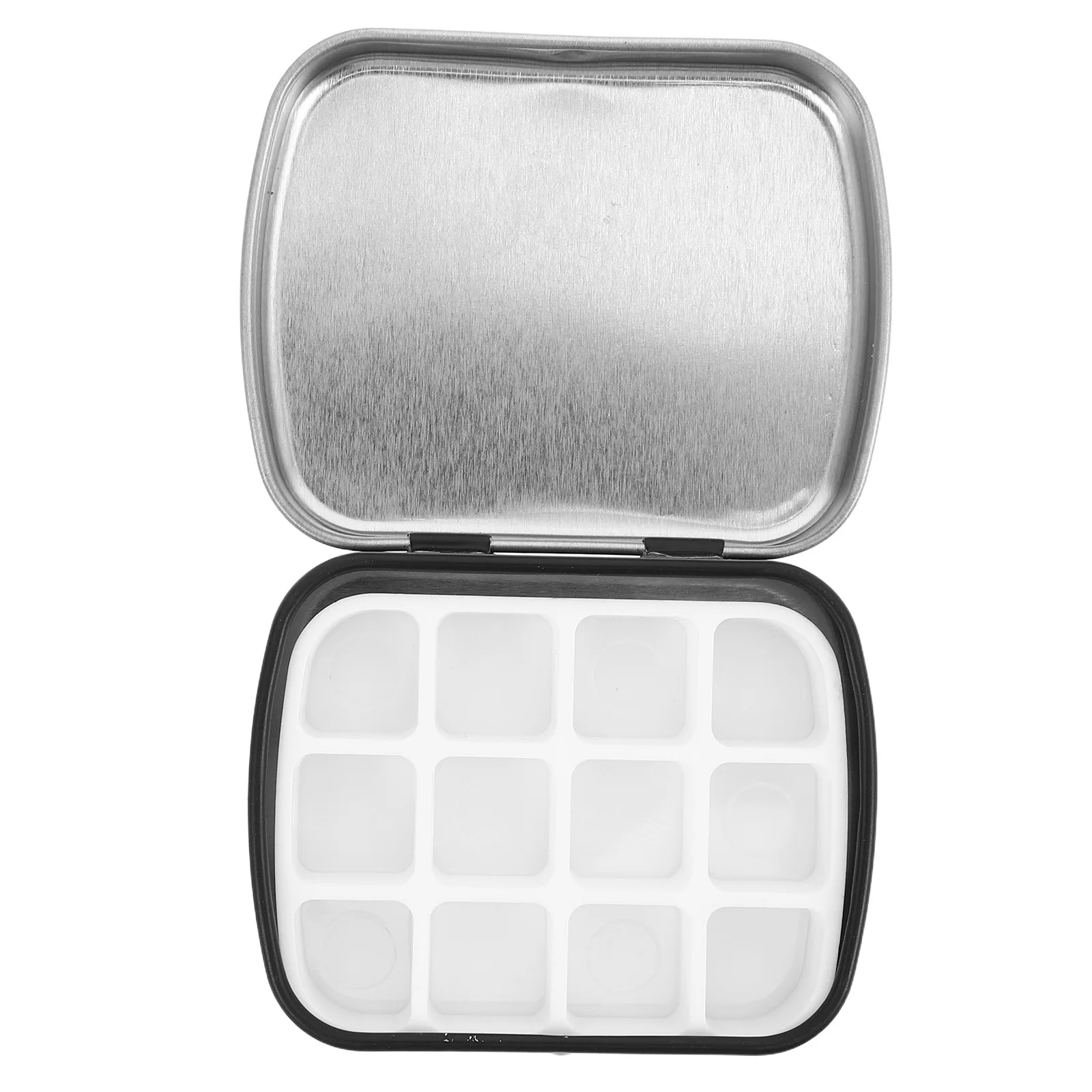 12 Wells Watercolor Palette Box Mini Metal Paint Storage With Lid Outdoor Art Diy Sketching Portable 12 Grid Mini