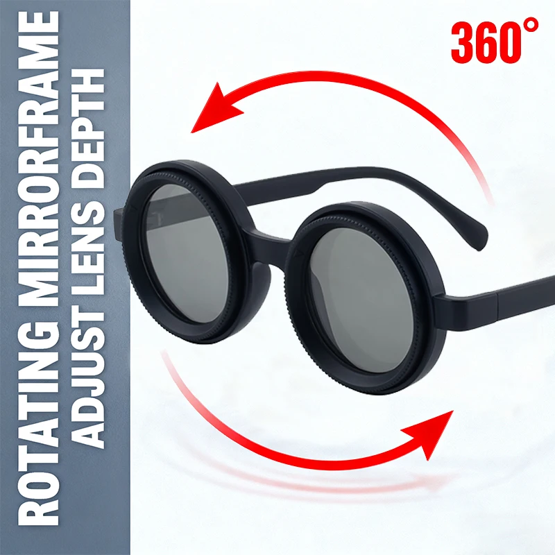 

Polarized ND9 Adjustable Dimming Sunglasses Men Small Frame Round Glasses Driving Fishing Filter For Male Eyewear UV400 Shades