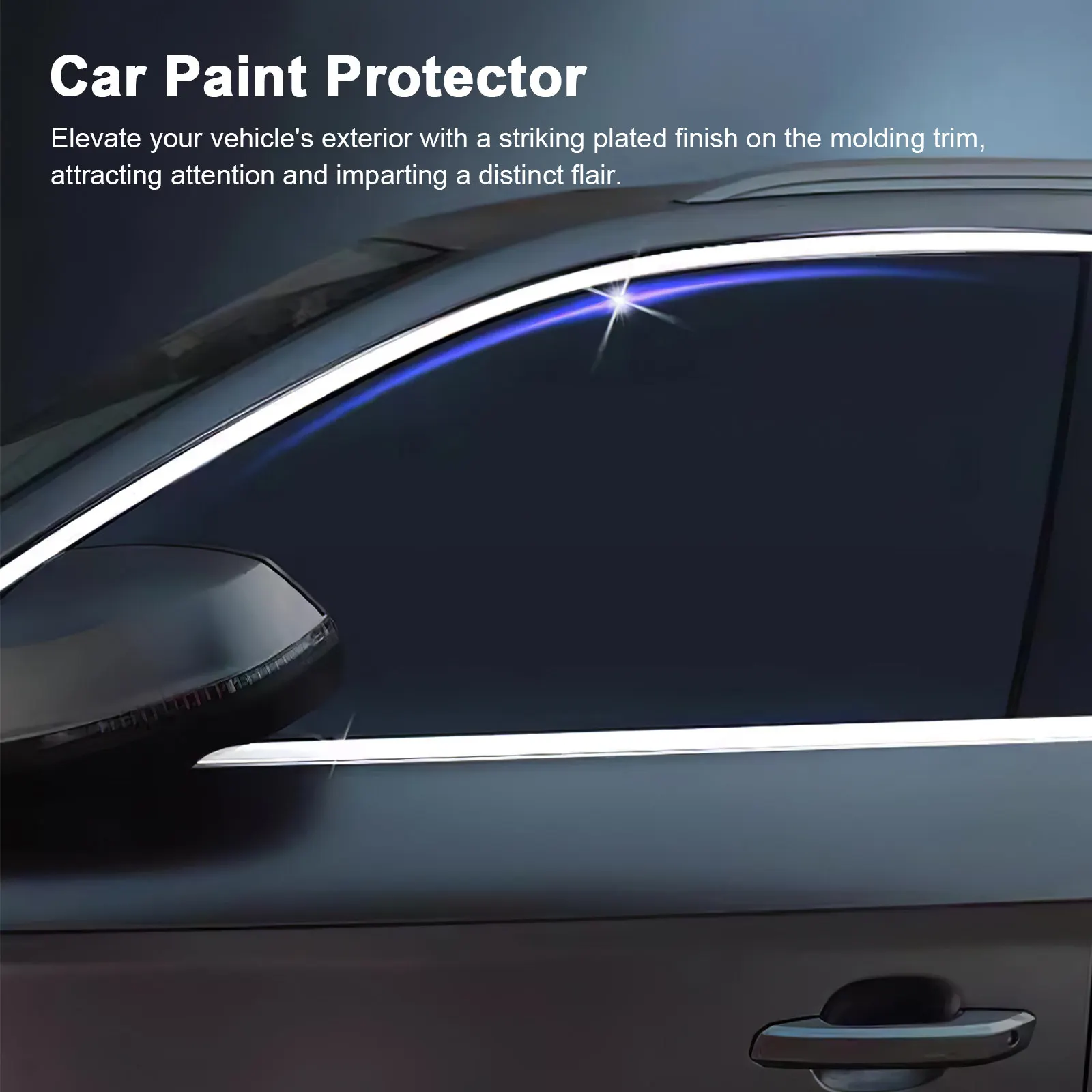 2 Rolls Chrome Plated Car Exterior Molding Trim Strip Car Door Edge Guards Scratch Protector Bumper Protection Auto Adhesive