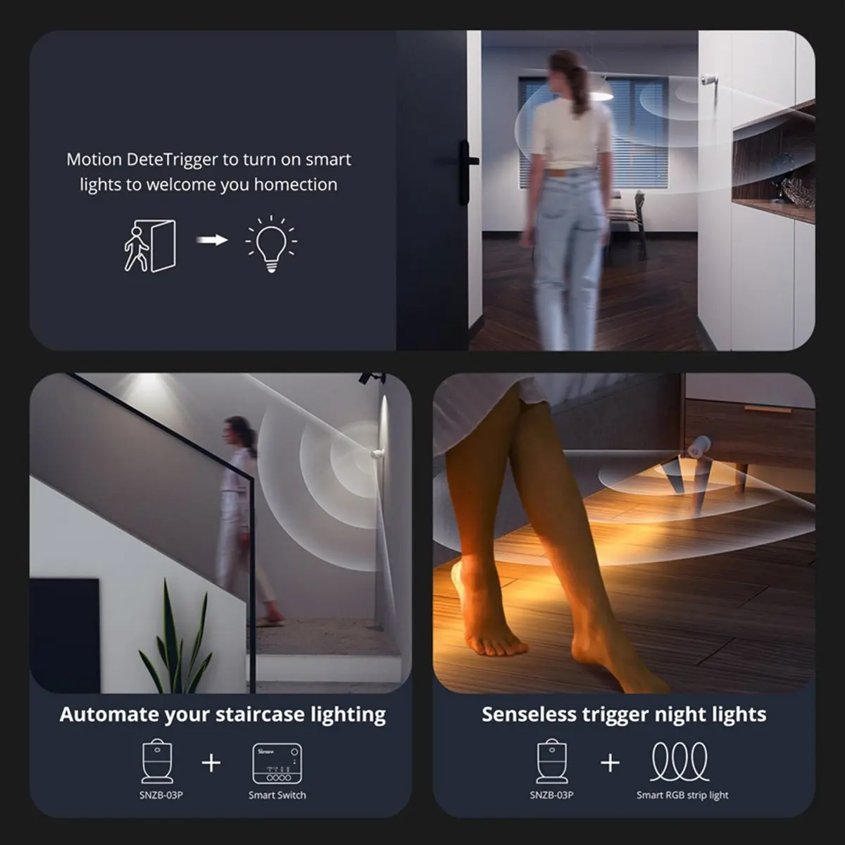 A48U Zigbee Motion Sensor Human Presence Sensor Infrared Detection Alarm Smart Home for Home A