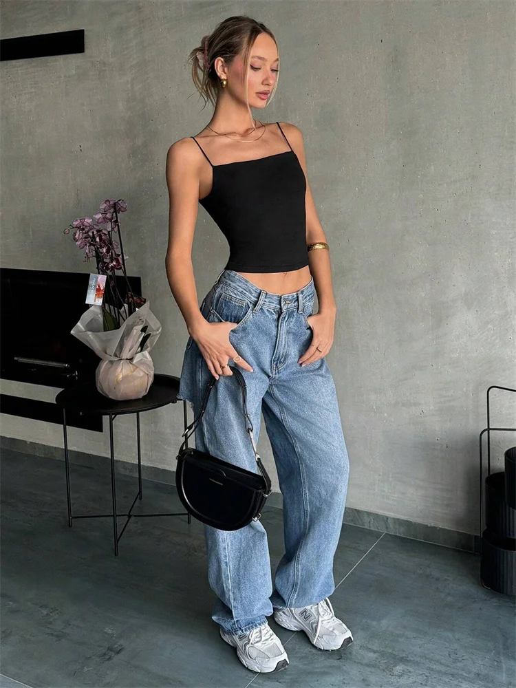 مثير عارية الذراعين كامي الأعلى للنساء الصيف بلون نادي ارتداء ضمادة المحاصيل الأعلى الشارع الشهير Y2K الملابس بروتيل #5