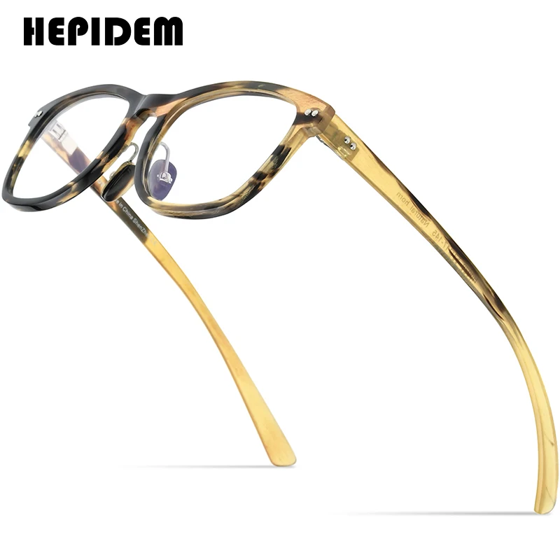 

HEPIDEM Buffs Glasses Women 2021 New High Quality Square Mens Sunglasses Luxury Eyewear Buffalo Horn Eyeglasses H0029