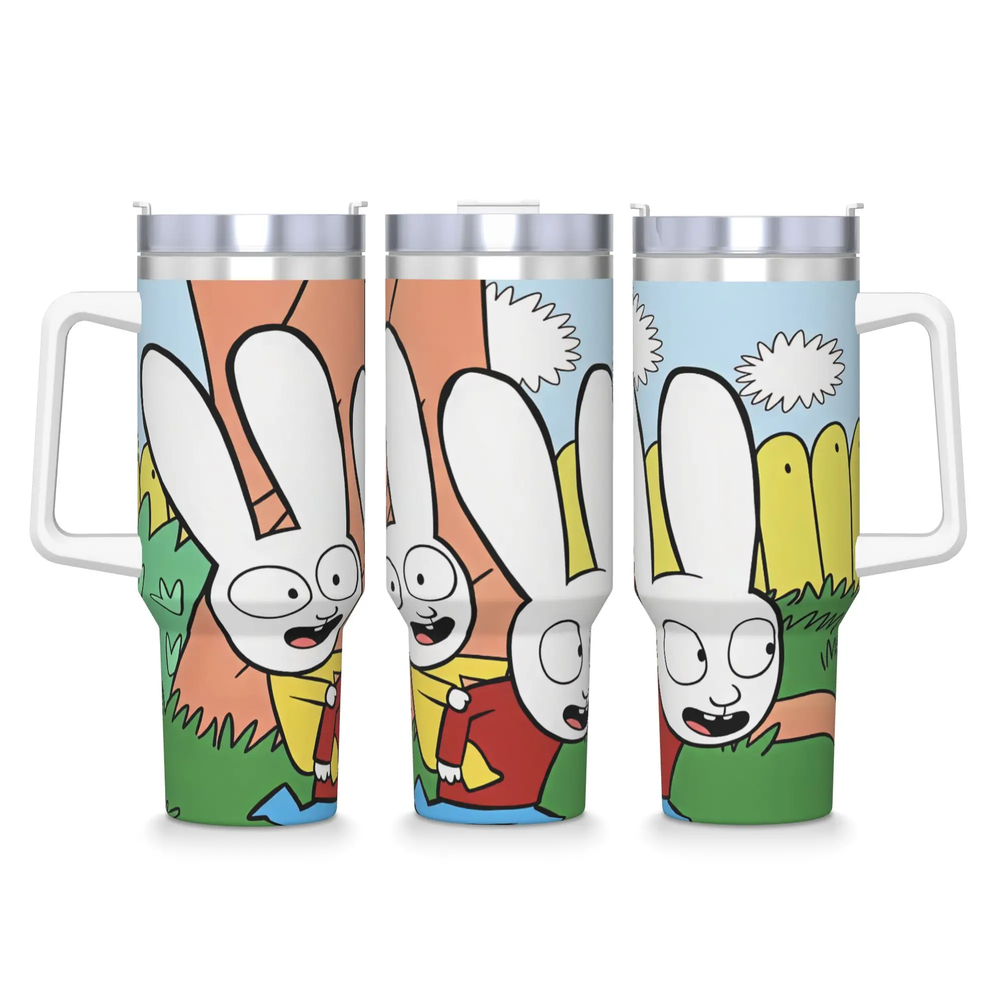 Simon Super Rabbit Tumbler  Hot Drinks Water Bottle Insulated Stainless Steel Thermal Mug Custom Travel Car Mugs