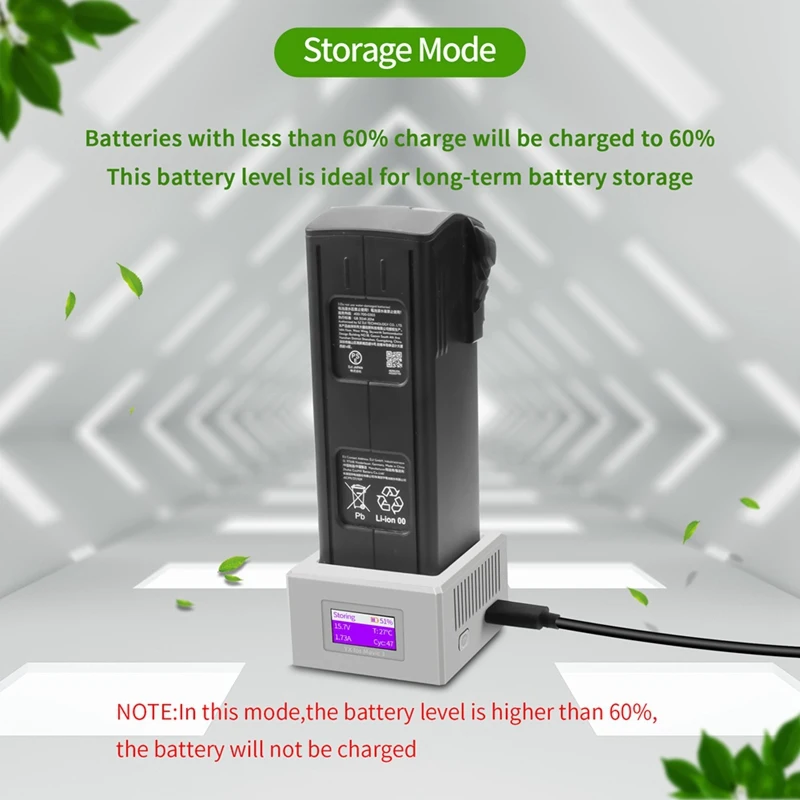 

For 3/3 Pro Battery Charger Drone Flight Battery Fast Charger Type-C Charging Hub with Color Screen Display-PZZW