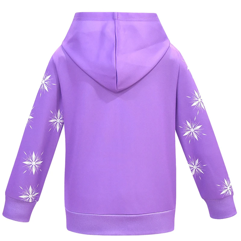 2024 New Hoodies Sweatshirts Frozen Elsa Anna Pattern Baby Girls Hooded Clothing Toddler Girls Sweatshirts for Kids Clothes