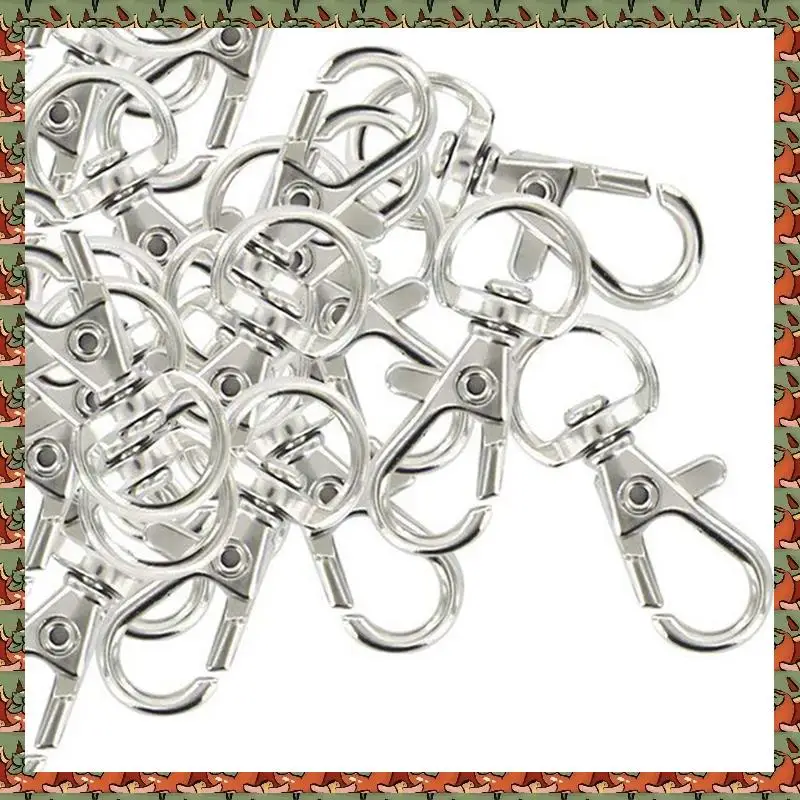 

ABLQ 180Pcs Swivel Carabiners Keychain Silver Color