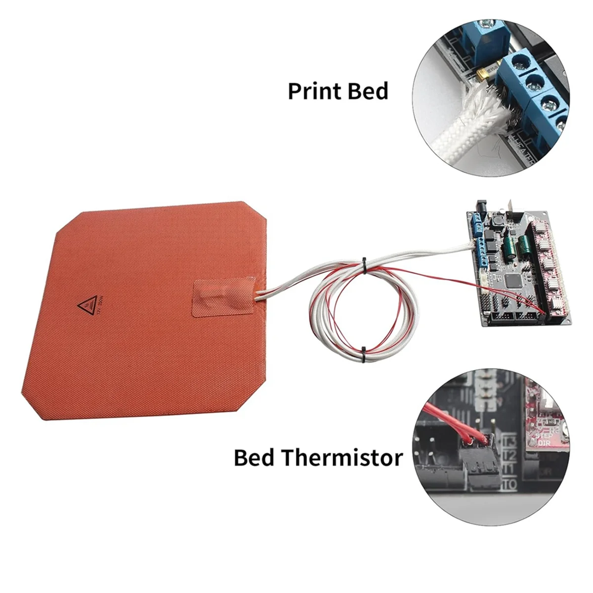 3D Printer Accessory for Anycubi Mega DIY Part - 12V 200W Silicone Heated Pad 220x220mm