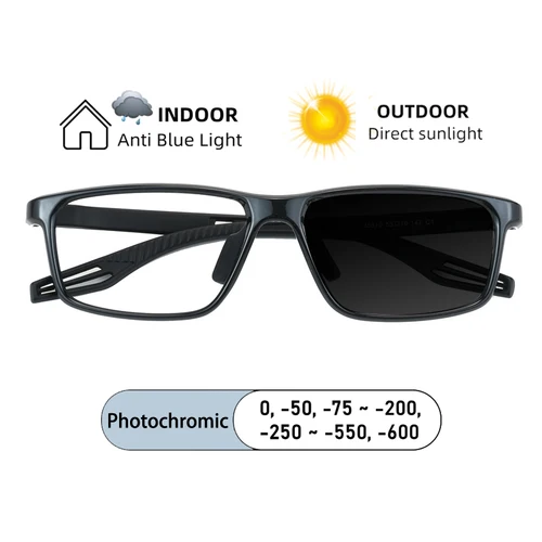 Imagen 2 del producto Gafas deportivas profesionales ultraligeras para hombre, montura para miopía, gafas fotocromáticas graduadas, antirayos azules, gafas para miopía