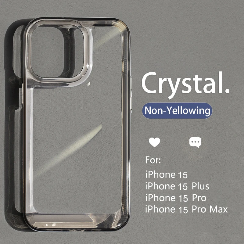 

Luxury Transparent Shockproof Armor Case for iPhone 17 Air 16 15 14 Plus 13 12 Mini 11 Pro Max Clear Bumper Hard Acrylic Cover