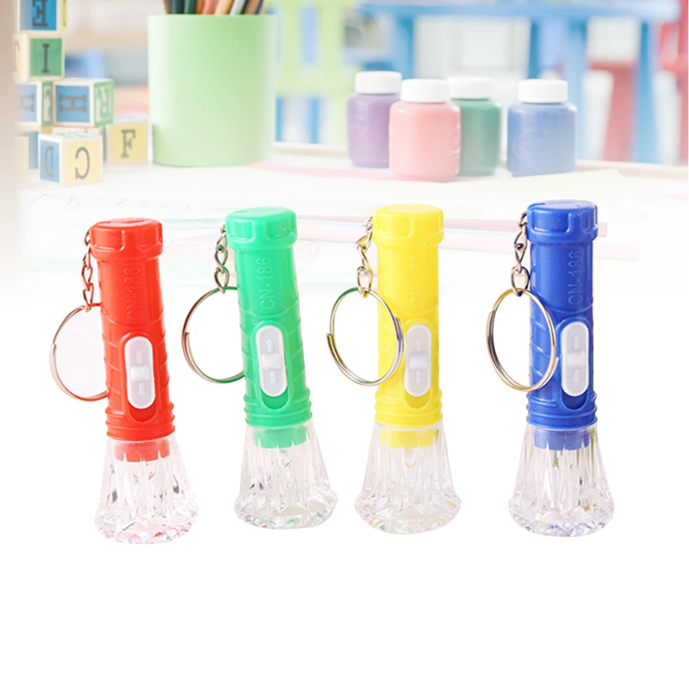 

10pcs Mini Plastic Keychain Flashlight Portable Torch Small Hand For Camping Hiking Emergency Mixed Colors