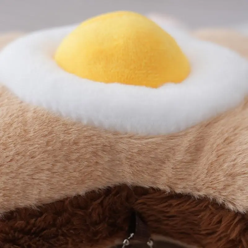 Leuke leuke simulatie voedsel toast gebakken ei pluche pop hanger rugzak hangende ornamenten geschenken