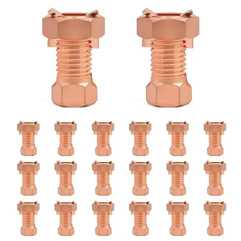 AA94-Electric Fence Split Bolt Connector- High-Strength Brass For Ground Clamp(20 Pack) For Ground Wire& Electric Fence