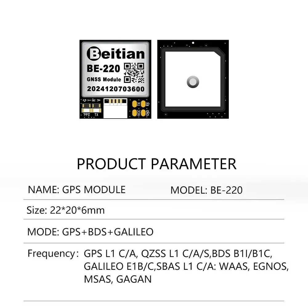 Beitian GPS Module BE-180 BE-220 BE-280 BE-880  With Antenna M10050 GNSS Ultra-low Power GNSS Receiver for Vehicle Drones