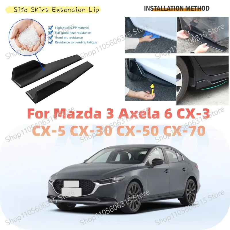 48cm Rear Bumper Splitter Apron Spoiler Side Skirt Extension Lip For Mazda 3 Axela 6 CX-3 CX-5 CX-30  Car Styling Accessories