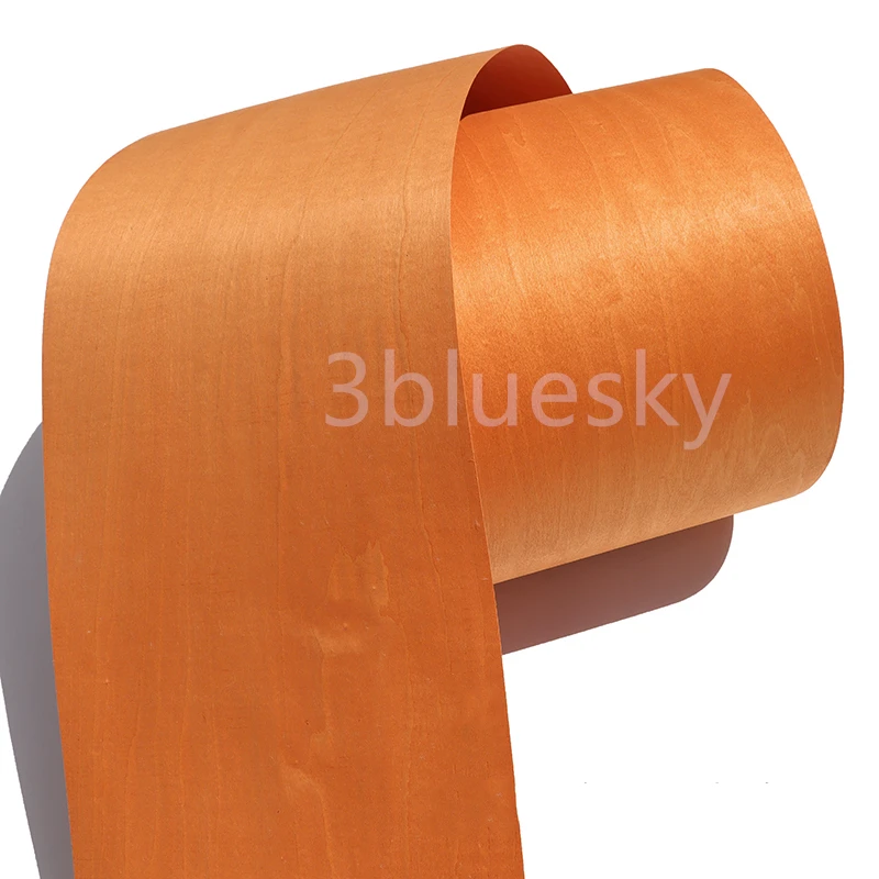 

Natural Wood Veneer Stained Dyed Maple for Furniture about 0.5mm Orange