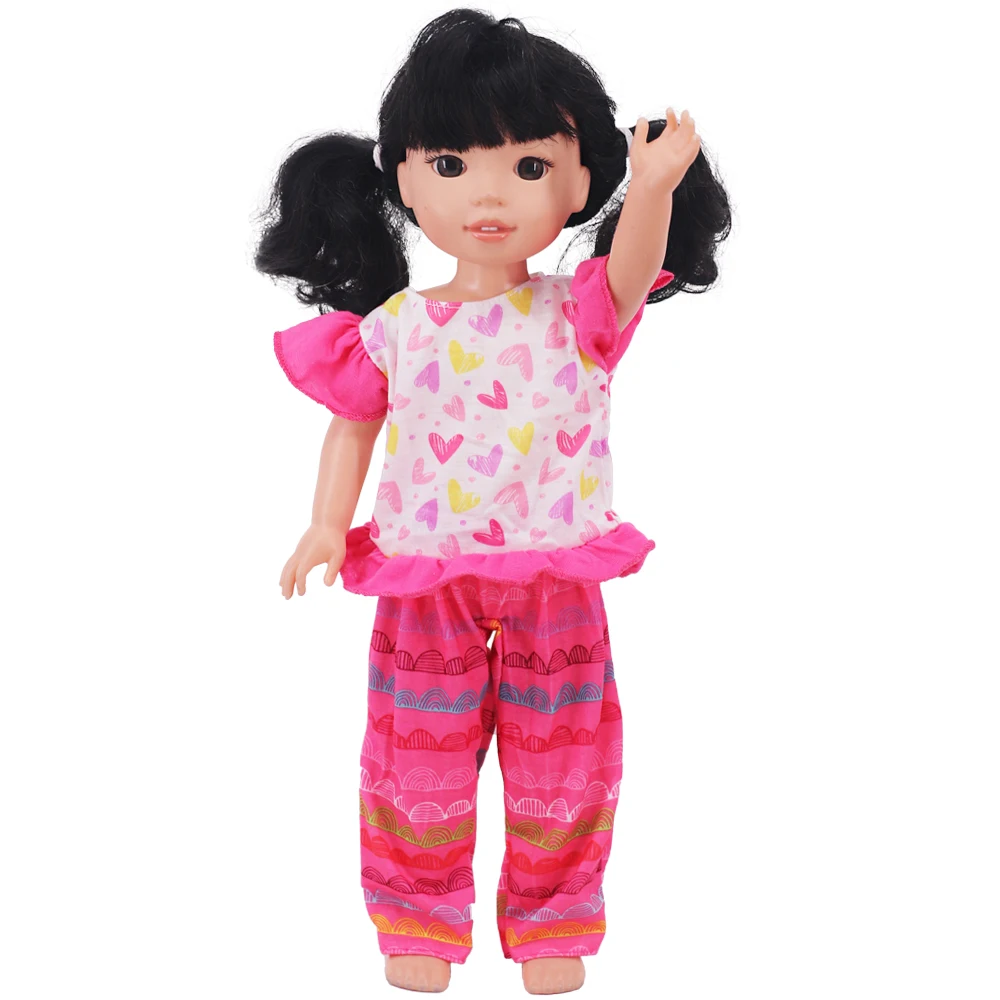 Doll Dress Cute Pajamas Skirt Casual Bodysuit For 14.5Inch Wellie Wisher&Nancys&32-34 Cm Paola Reina Doll Clothes Russian Toys