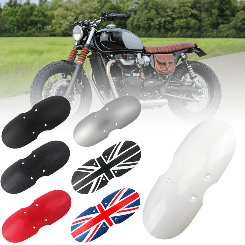 Motorrad kurze vordere Kotflügel Kotflügel Verkleidung Spritz schutz schwarz/rot Motorrad Chopper Bobber für Bonneville T100 – Detail 3