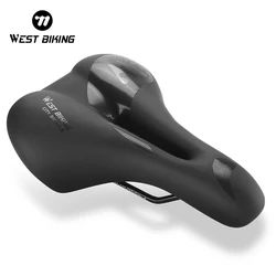 WEST BIKING MTB Comfortable Saddle City Commuter Bike Thicken Foam Saddle Shock Absorber Comfort Bicycle Seat Breathable Cushion