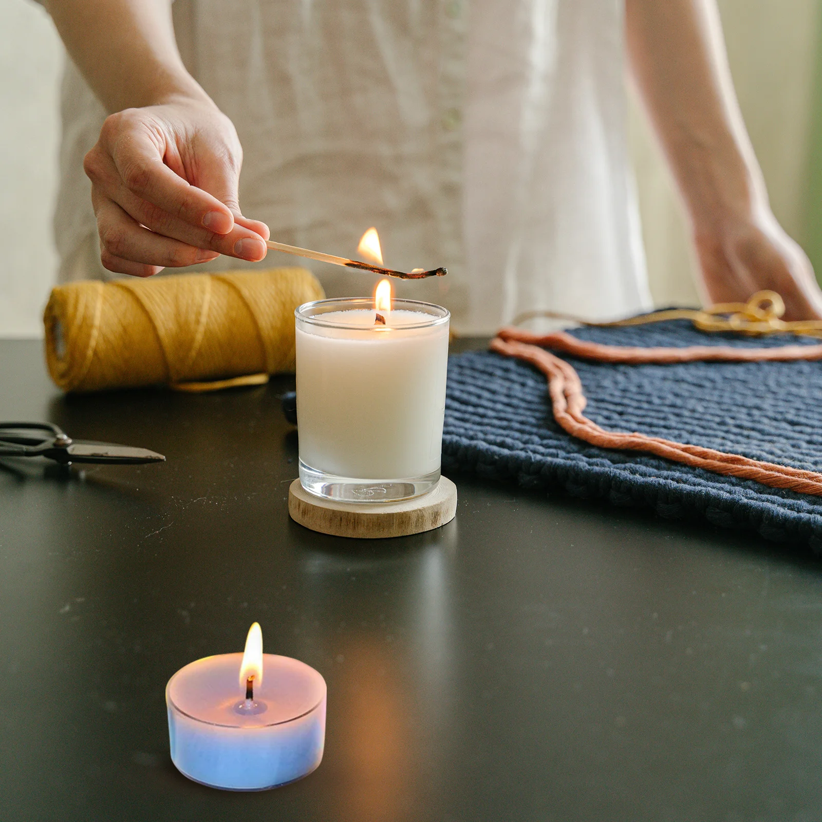 20 шт., набор подставок для чайных свечей, 5 квадратных, 5 сердечек, 10 круглых чашек, 20 фитилей, прозрачный пластик, принадлежности для самостоятельного изготовления на свадьбу