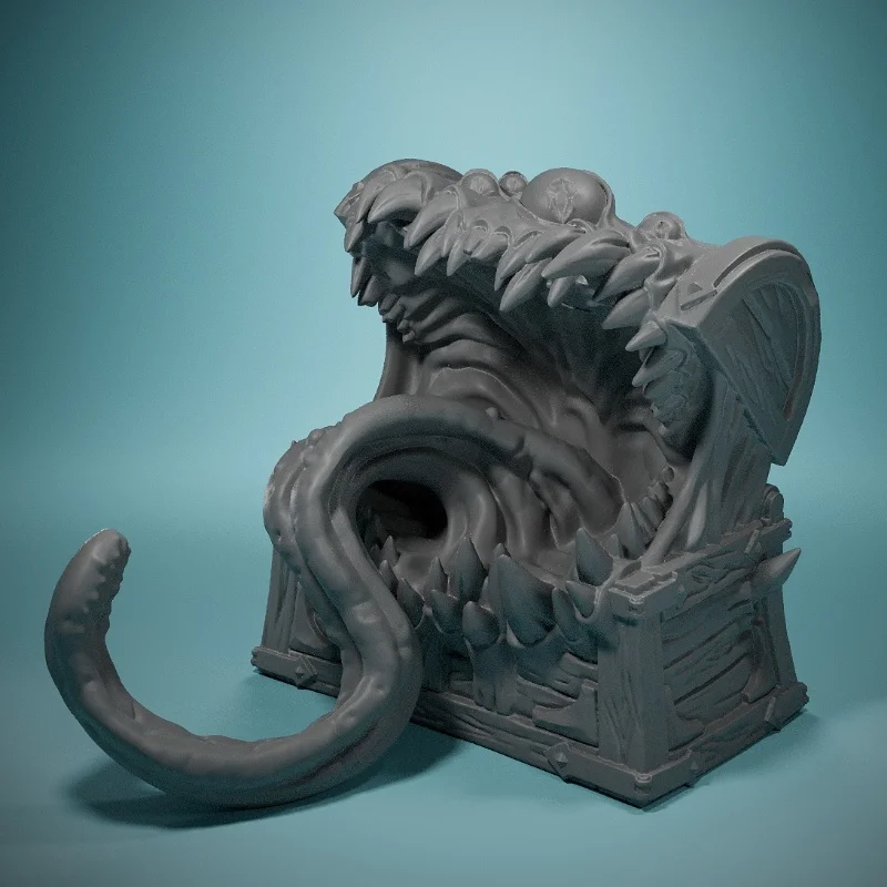 Treasure Chest Monster 3D Model Chest Mimic For Wargaming & RPG Tabletop Gaming / Shapechanger Encounter / Strange Predator