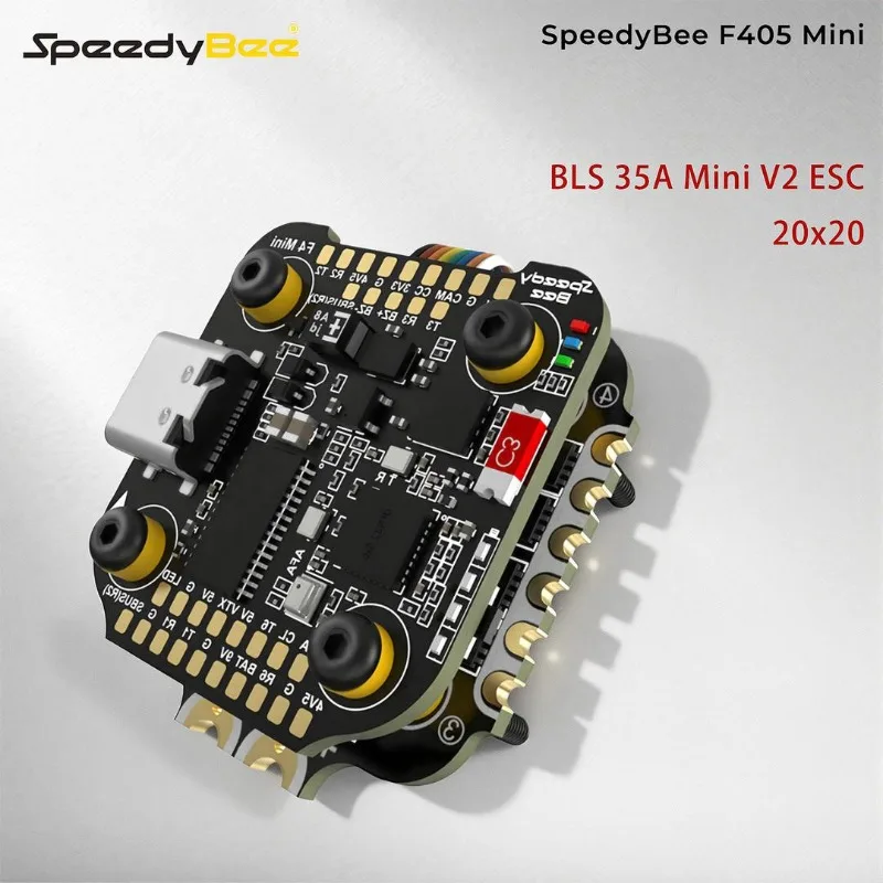 

SpeedyBee F405 Mini Flight Controller with BLS 35A Mini V2 20x20 4-in-1 ESC for RC FPV Racing Drone
