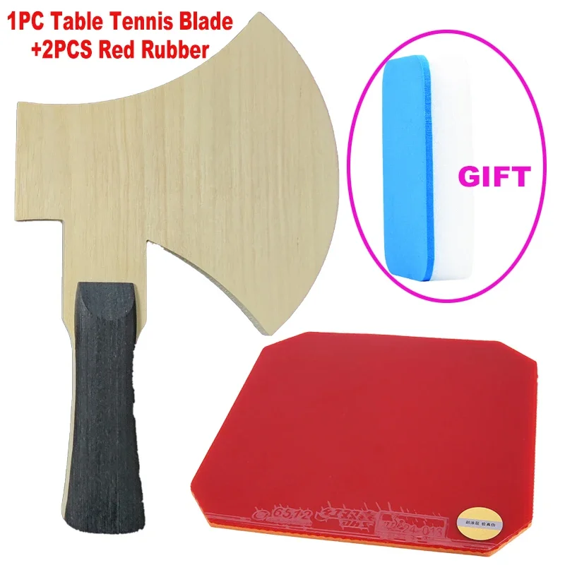 DIY Axe Shape Table Tennis Blade DHS 6512 Classic Table Tennis Rubber with Sponge SET Loop Fast Break Rug for Player Training