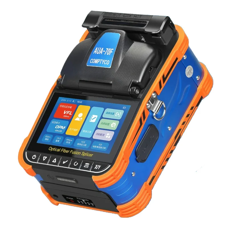 COMPTYCO AUA-70F Fully Automatic Fiber Fusion Splicer FTTH Optical Fiber Welding Machine With VFL OPM Tool Kits Touch Screen