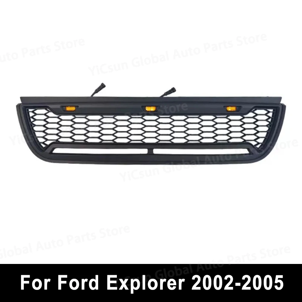 Para Ford Explorer rejilla 2002-2005 parrilla con luces LED 2003 EXPLORER rejilla de parachoques delantero accesorios modificación decoración