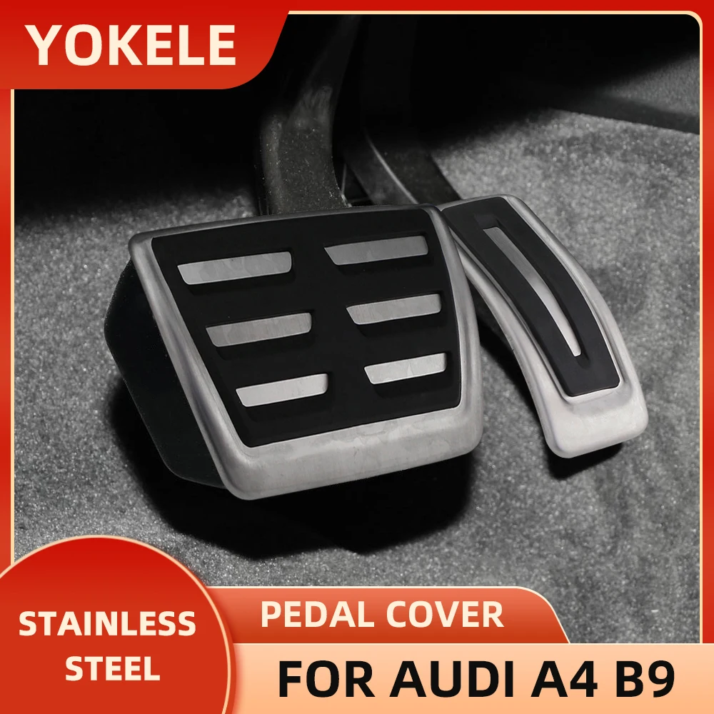 Car Sport Foot Pedals For Audi A4 B9 Avant A5 F5 FY 2016 2017 2018 2019 Fuel Brake Footrest Pedal Cover Pads Auto Accessories