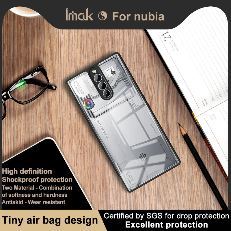 حافظة من الكريستال الناعم لـ 8 pro plus السحر الأحمر ، 5g ، مع كيس هواء ، حماية ، حافظة صلبة ، للنوبة