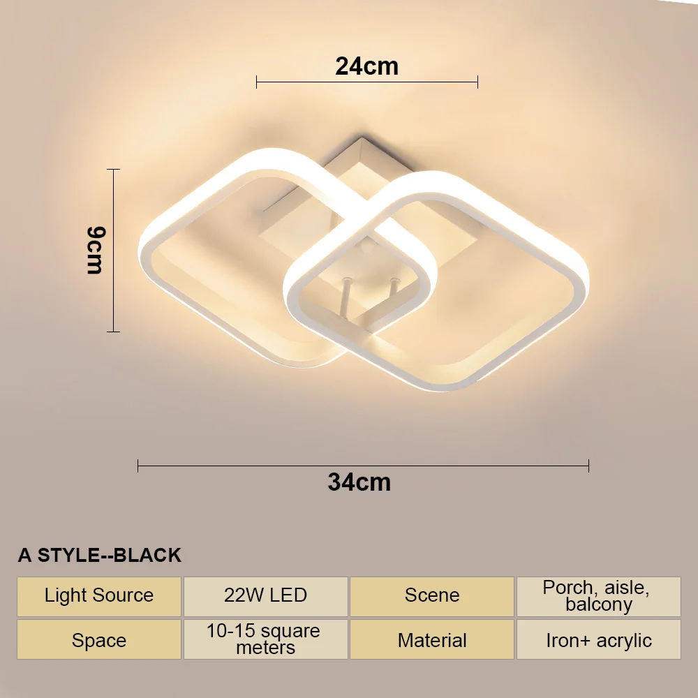 LED-plafondlamp moderne stijl geometrische vorm gangpad gang licht wandlamp keuken / slaapkamer verlichting 110V wit / warm licht