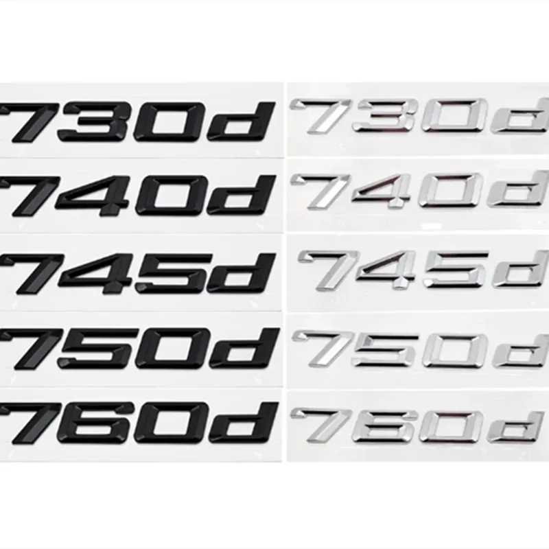 3D ABS Auto Hinten Stamm Buchstaben Logo Abzeichen Emblem Aufkleber Für BMW 7er 730d 740d 745d 750d 760d E38 E65 E66 F01 F02 G11 G12