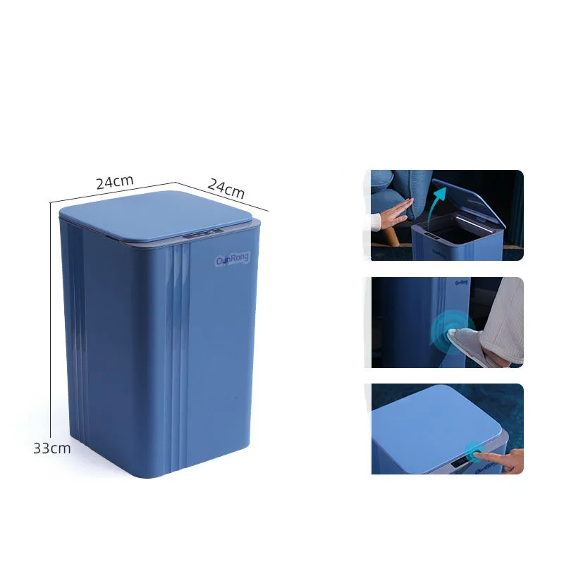 12/14/17/20L Smart Sensor Trash Can Portable Electronic Household Kitchen Induction Garbage Bin Automatic Waterproof Waste can