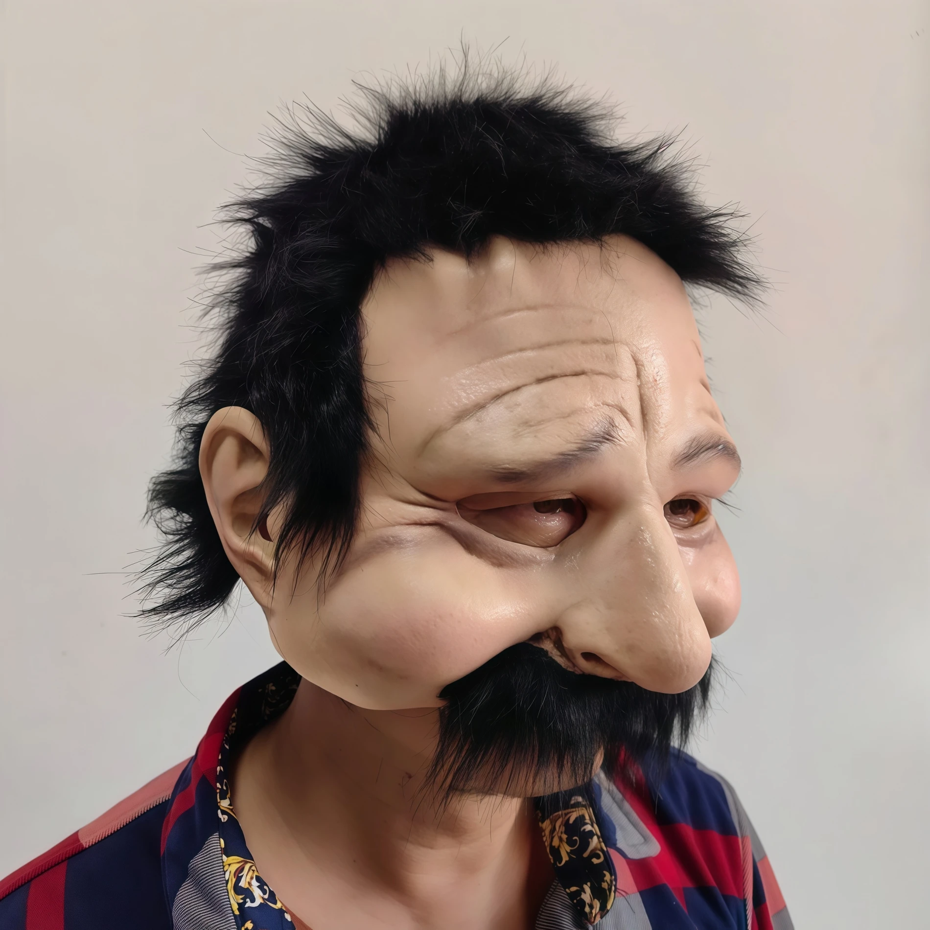 رجل عجوز واقعي نصف وجه قناع اللاتكس هالوين تأثيري مضحك الجد الكمامة الدعامة الأدوار زي للرجال #4