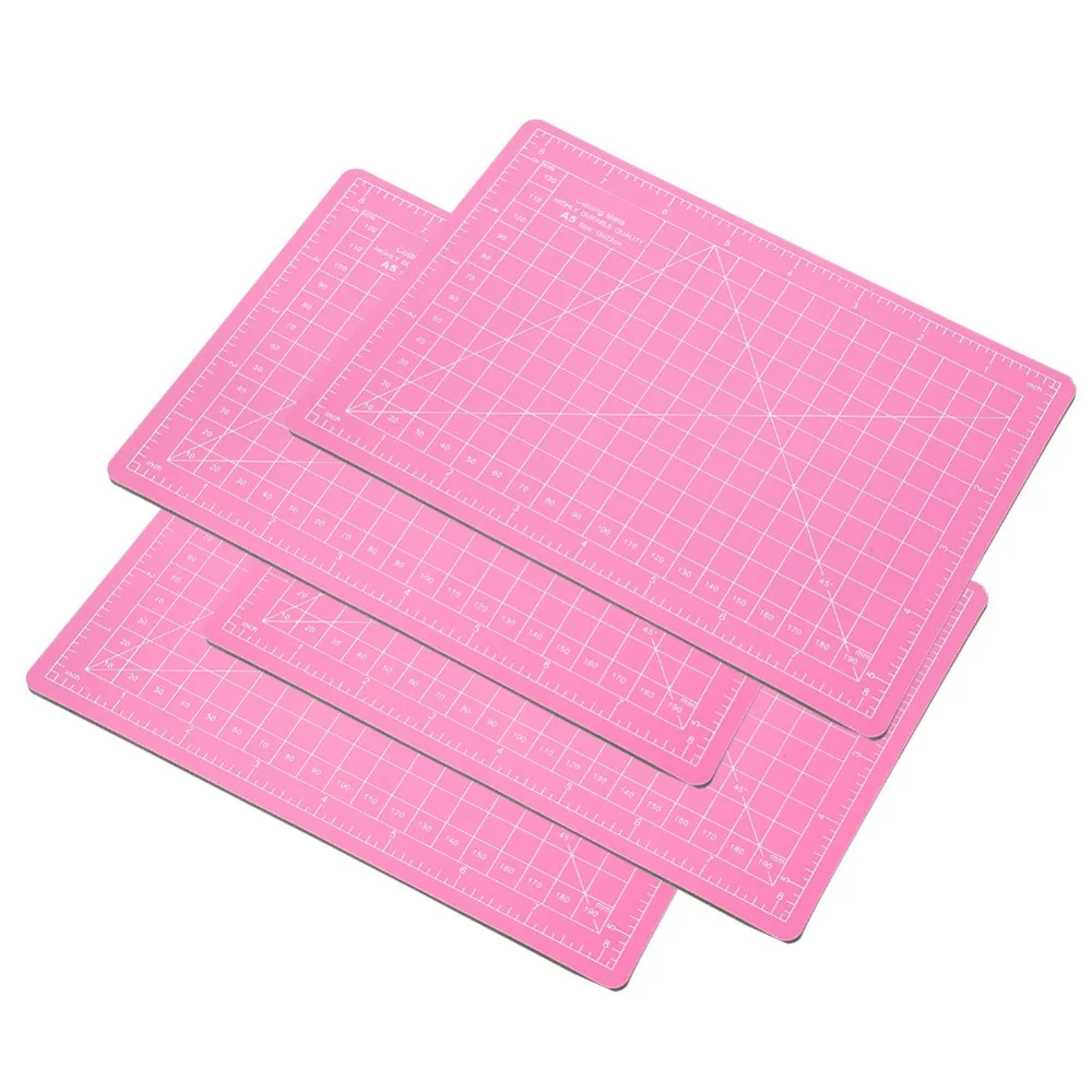 4pcs Portable Self-relaxing Surface Cutting Mat Scale Grid A5 Size A5 Cutting Mat Craft Cutting Pad For Crafting