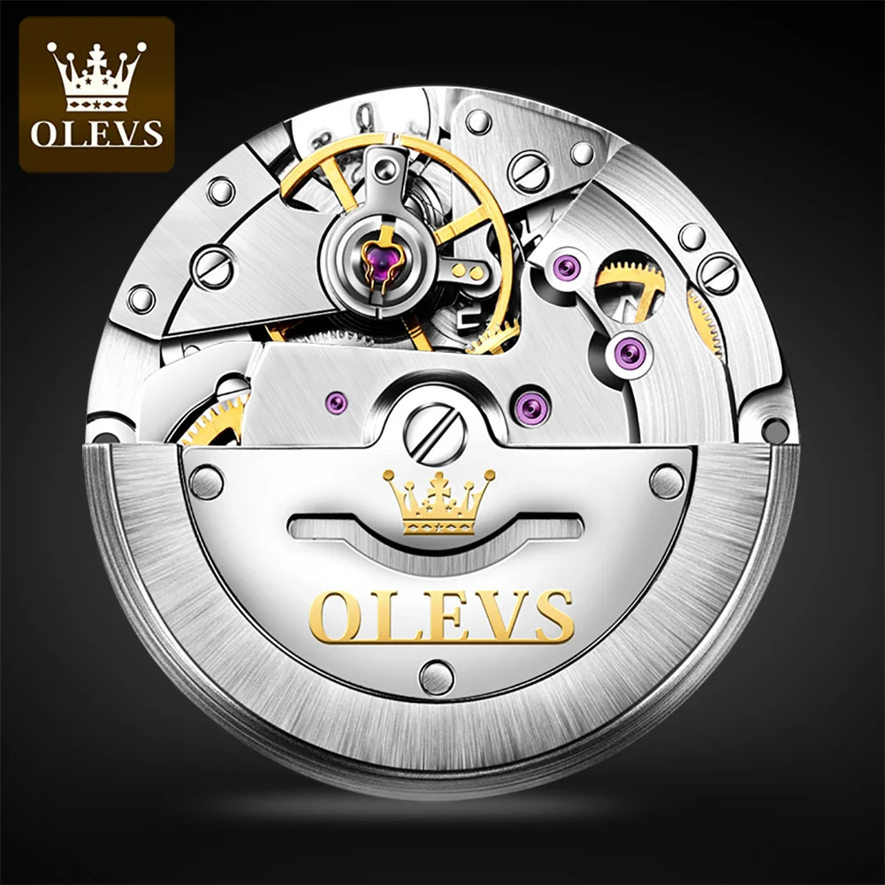 OLEVS Brand Men's Watch Fully Automatic Mechanical Watch Calendar Week Waterproof 6666