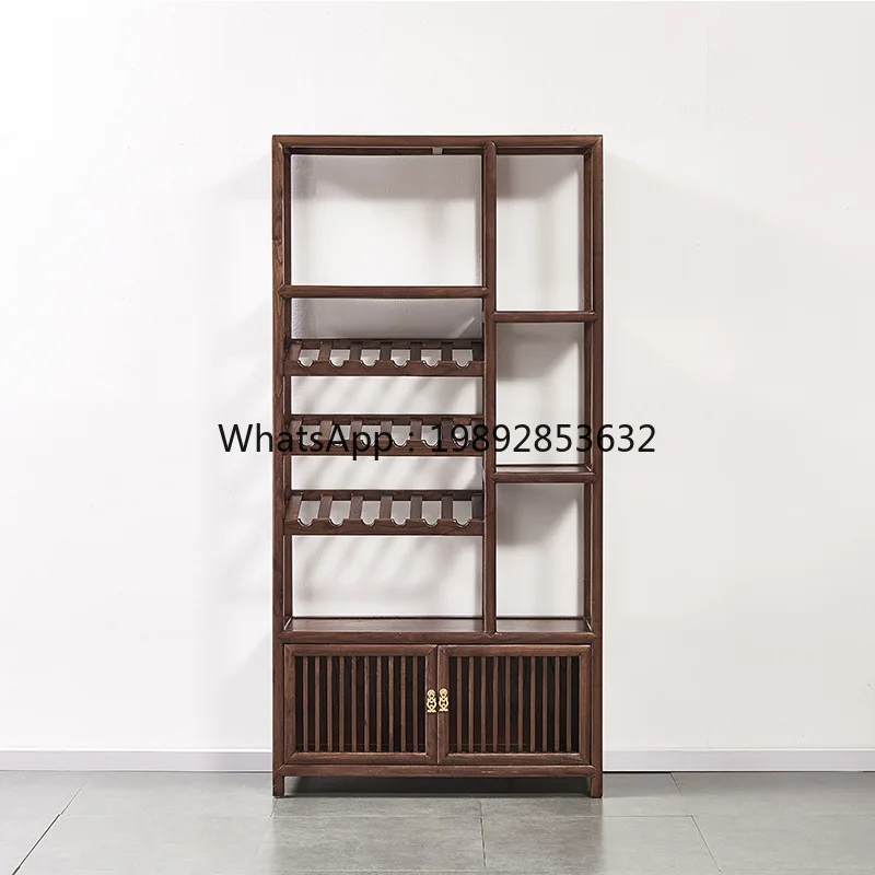 LYY New Chinese Style White Ash Wood Multi-Functional Tea Display Cabinet Tea Set Storage Rack Living Room Bookshelf