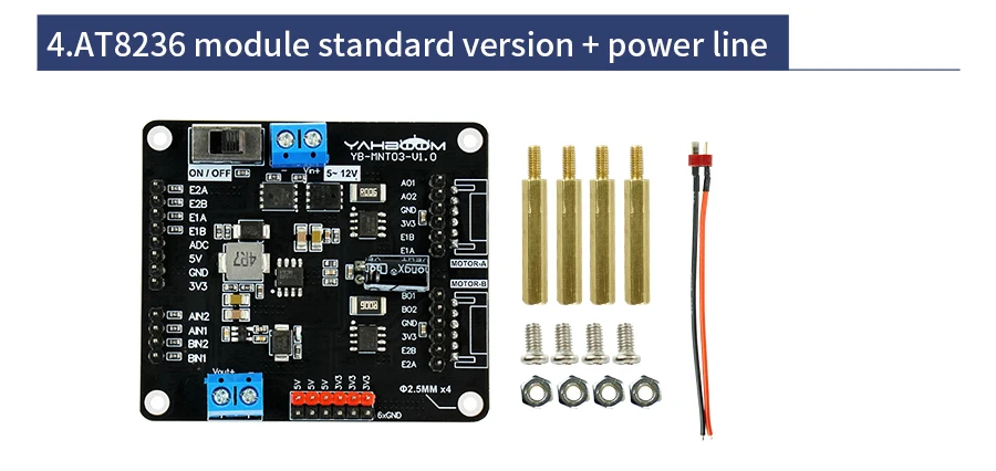 1 Satz Gleichstrom motorantrieb modul 2-Kanal-Roboterauto-Kit elektronisches Design Wettbewerb dedizierte Platine für DIY experimentelle Projekte – Detail 5