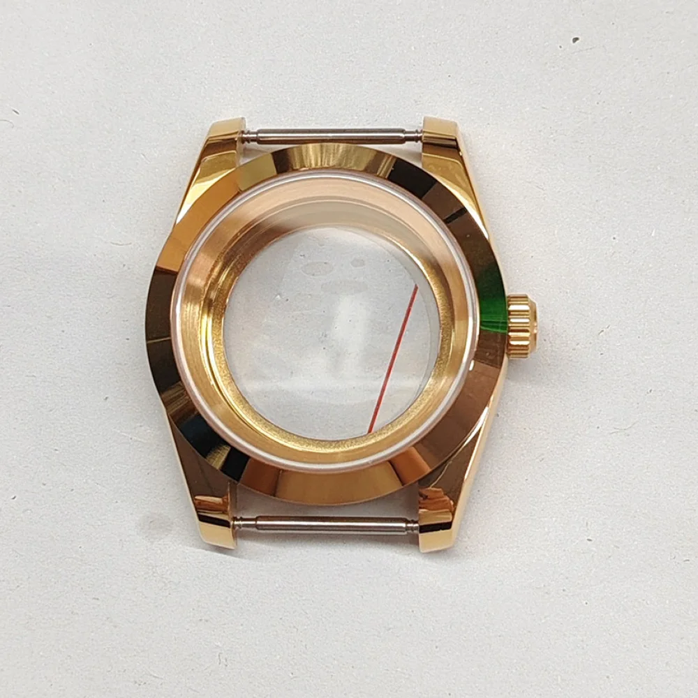 حافظة ساعة ذهبية PVD 36 مم/39 مم، حافظة زجاجية معدنية من الفولاذ المقاوم للصدأ NH35، لحركة NH35/NH36، غلاف ساعة مناسب 29 مم 28.5 مم #6