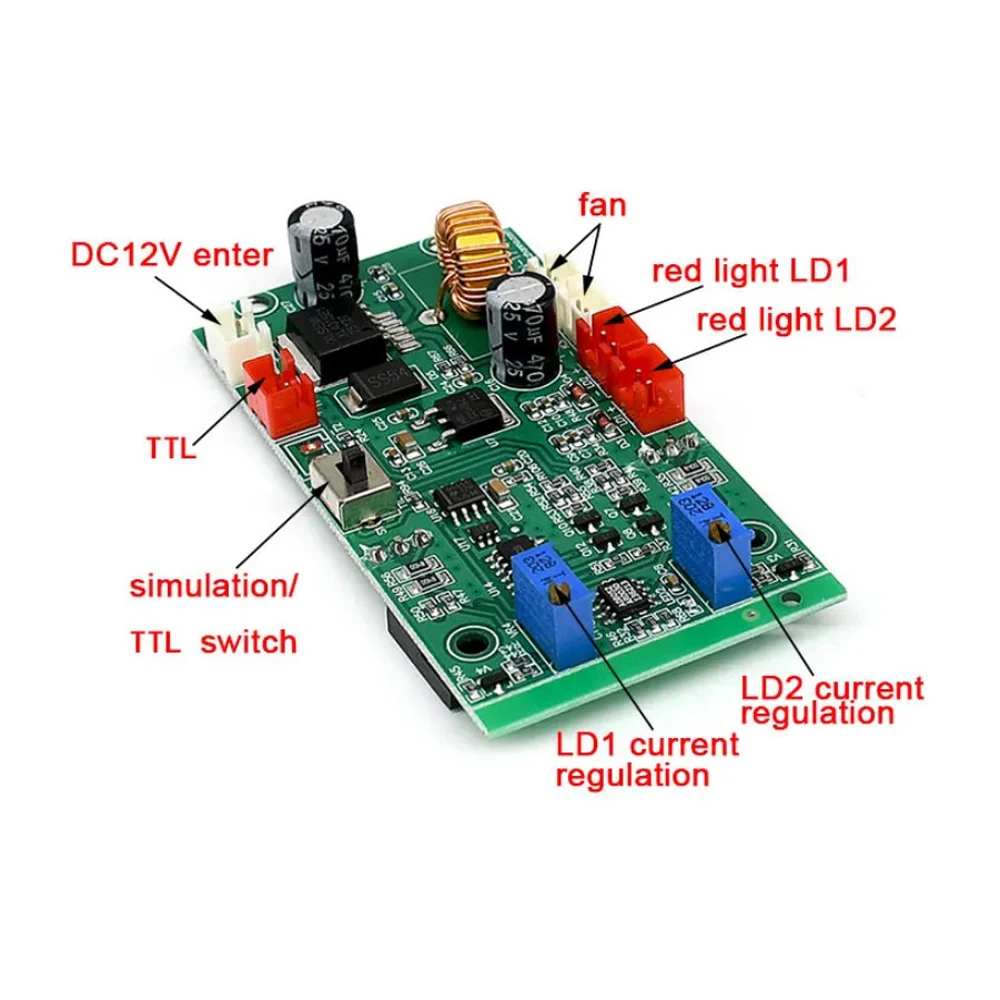 100mW-2000mW Laser PCB Circuit Board Drive High-Power With TTL/Analog Switching Function ACC