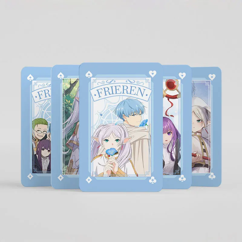 Cartes de jeu de poker à couverture rigide Anime, Frieren Himmel Cosplay, cadeau de refroidissement, jouet Frieren aux funérailles