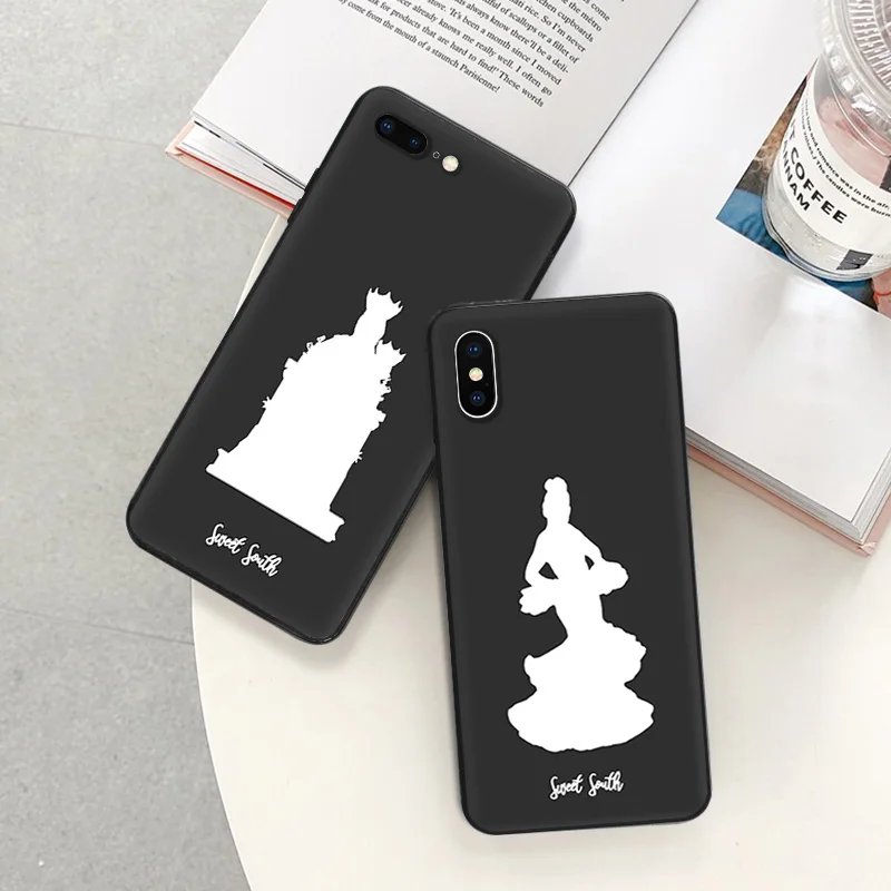 Matte Phone Case For iphone 16 Plus 15 14 13 12 11 Pro Max Mini 7 8 XR 16Pro XSMax Virgin Mary Jesus Church Black Soft Cover